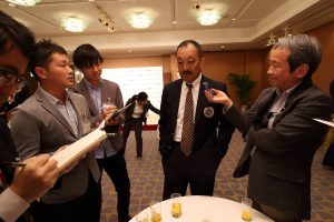 70th Rice Bowl Press Conference. Kwansei Gakuin University Fighters vs. Fujitsu Frontiers. Photo by Kiyoshi OGAWA.